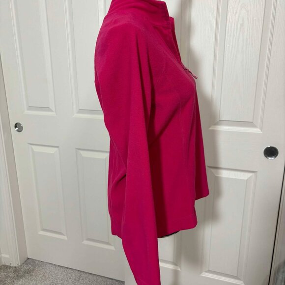 Juniors Hot Pink Long-Sleeve Fleece Pull-Over Jacket with Neck Zip - Picture 3 of 8
